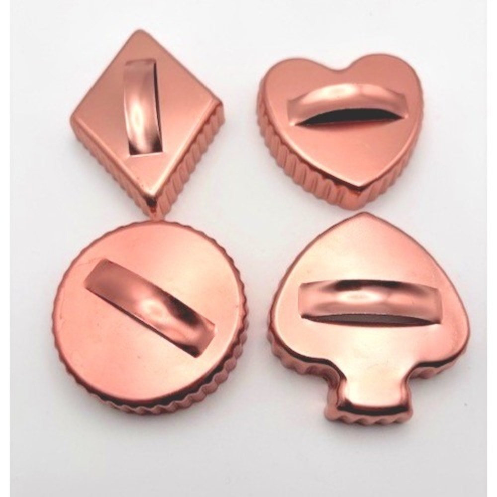 Vintage Copper Playing Card Suit Cookie Cutters Set - 4 Heart Diamond Spade Club